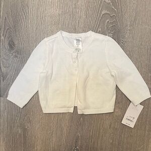 NWT Carter’s 6M White Baby Cardigan